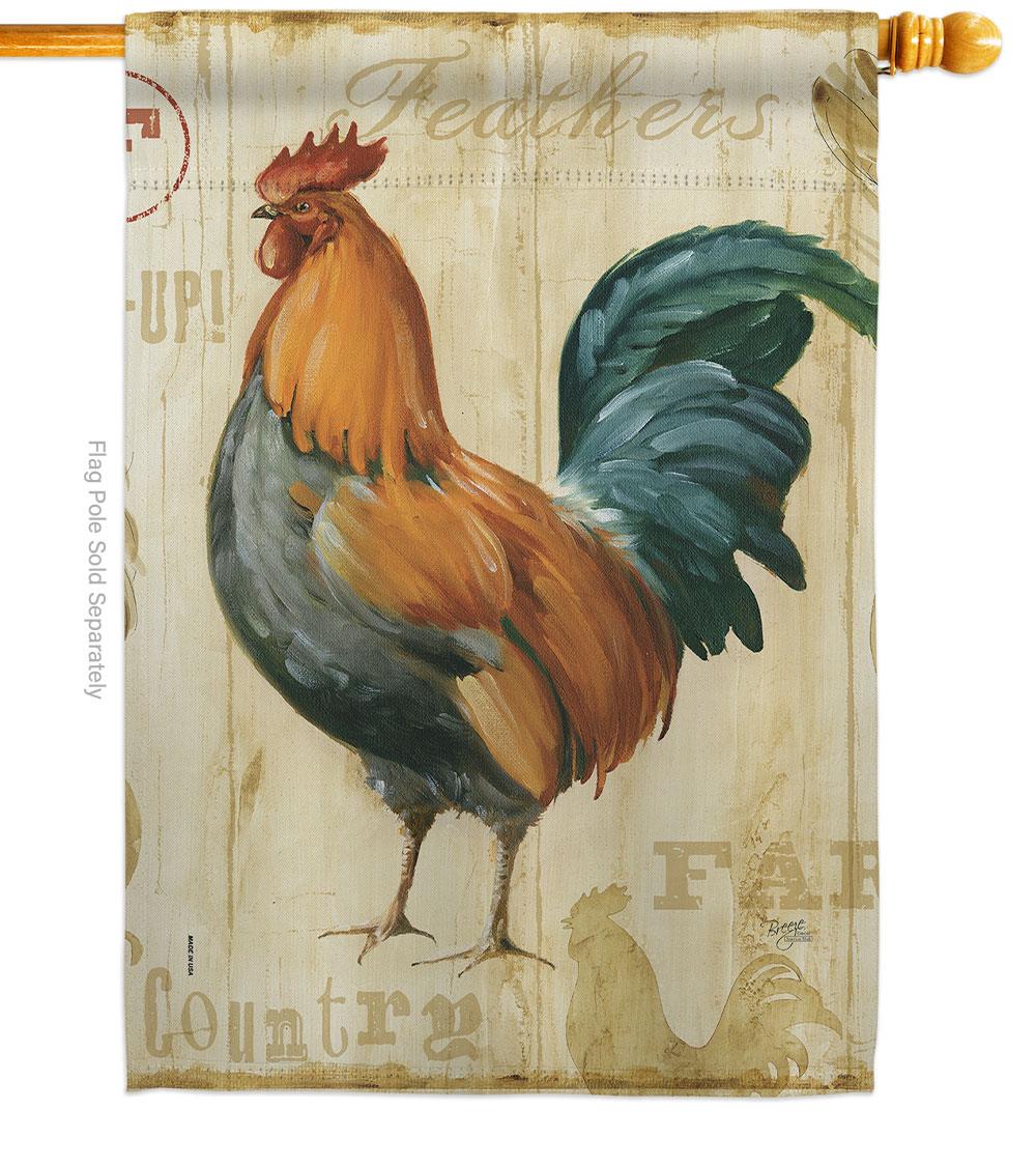 Rooster Farm House Flag Animals Barnyard 28 x 40 in. Double-Sided Decorative Vertical Flags for Decoration Banner Garden Yard Gift