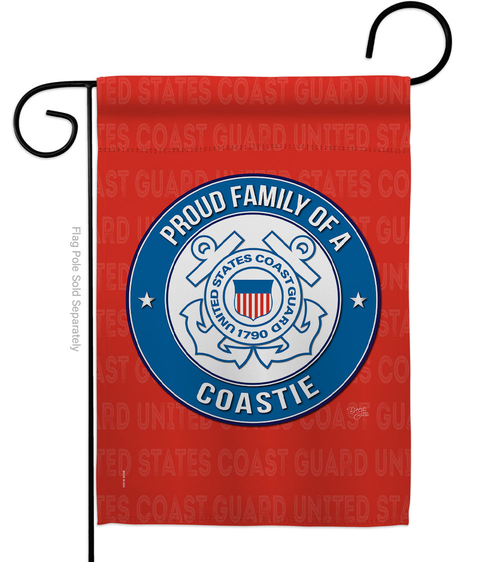 Proud Family Coastie Garden Flag Armed Forces Coast Guard 13 x 18.5 in. Double-Sided Decorative Vertical Flags for House Decoration Banner Yard Gift