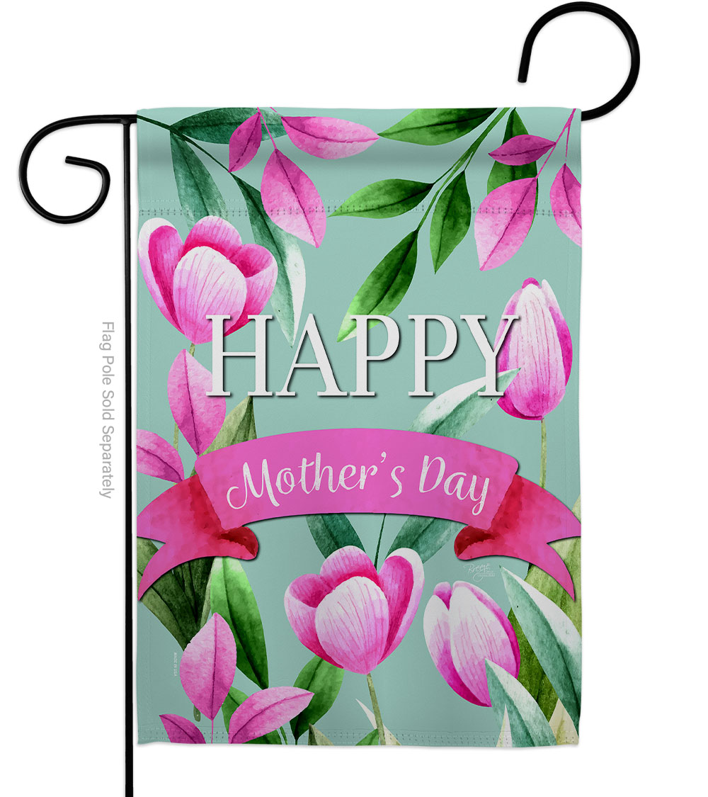 Happy Mothers Day Garden Flag Family 13 x 18.5 in. Double-Sided Decorative Vertical Flags for House Decoration Banner Yard Gift