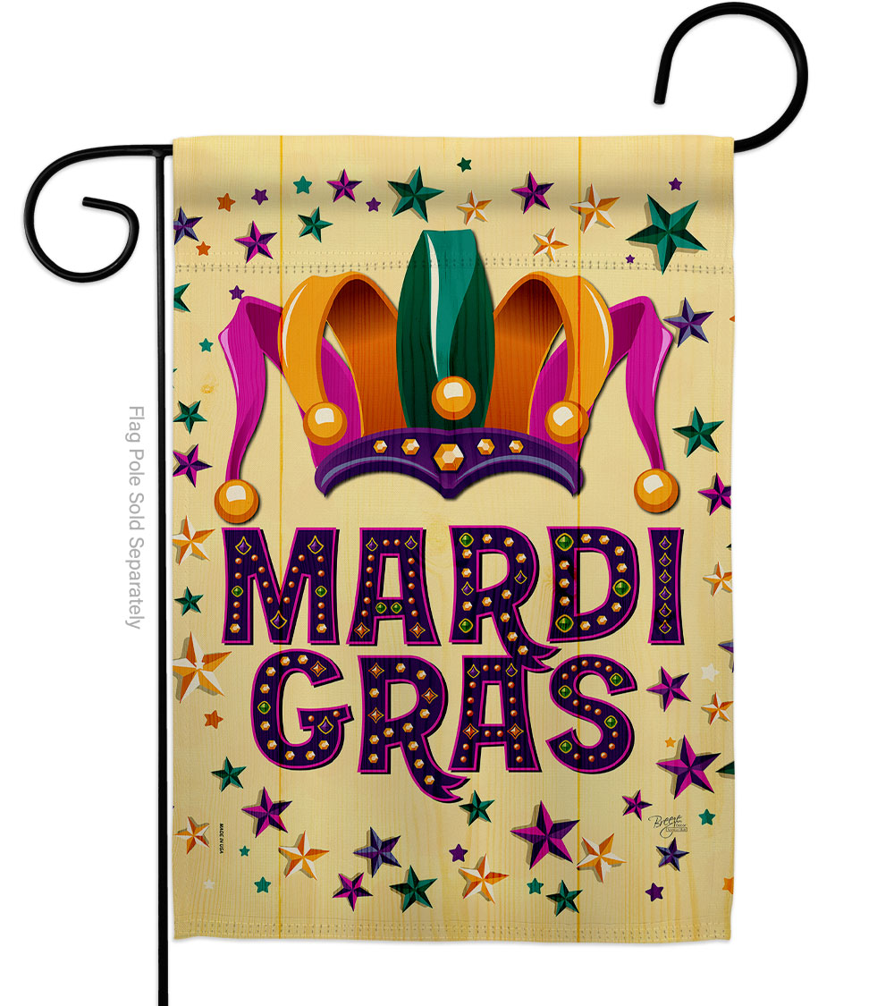 Celebration Mardi Gras Garden Flag Spring 13 x 18.5 in. Double-Sided Decorative Vertical Flags for House Decoration Banner Yard Gift