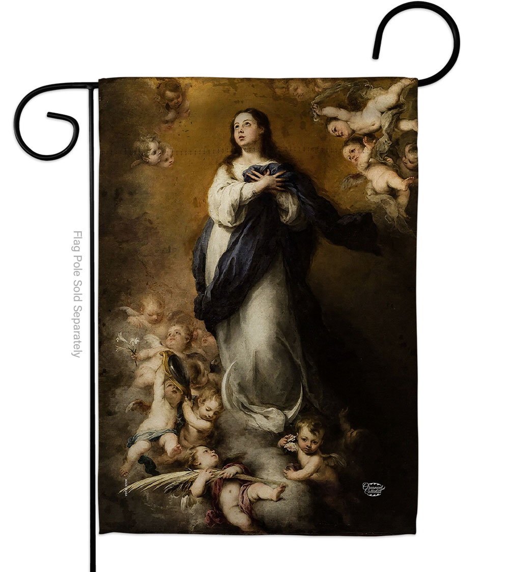 13 x 18.5 in. Immaculate Conception Garden Flag with Religious Faith Double-Sided Decorative Vertical House Decoration Banner Yard Gift