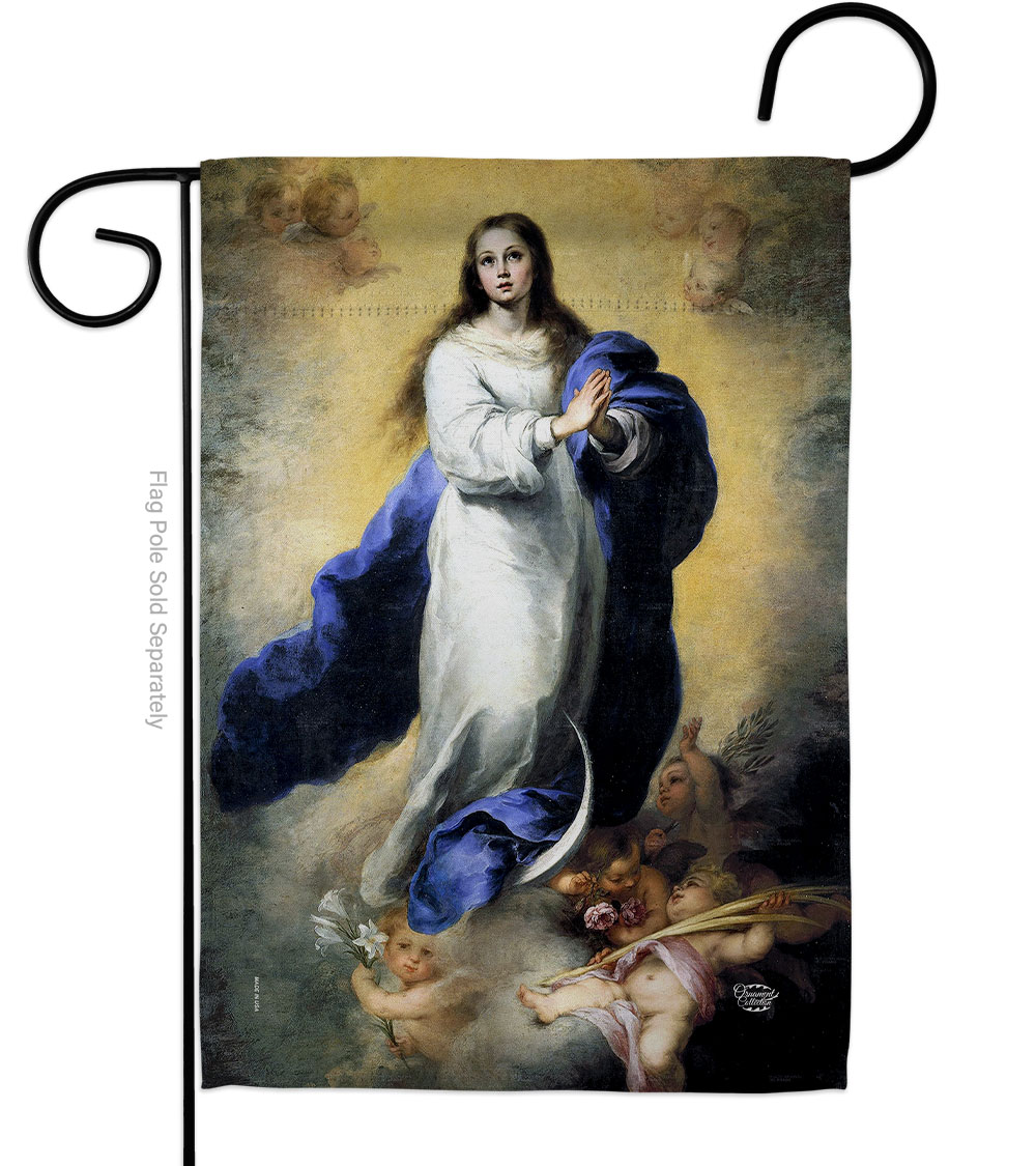 13 x 18.5 in. The Immaculate Conception Garden Flag with Religious Faith Double-Sided Decorative Vertical House Decoration Banner Yard Gift