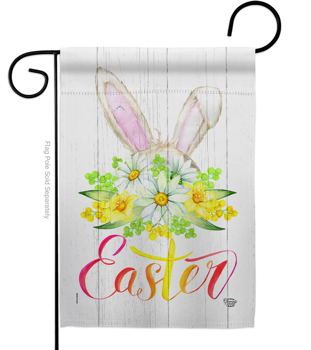 13 x 18.5 in. Floral Easter Garden Flag with Spring Double-Sided Decorative Vertical House Decoration Banner Yard Gift