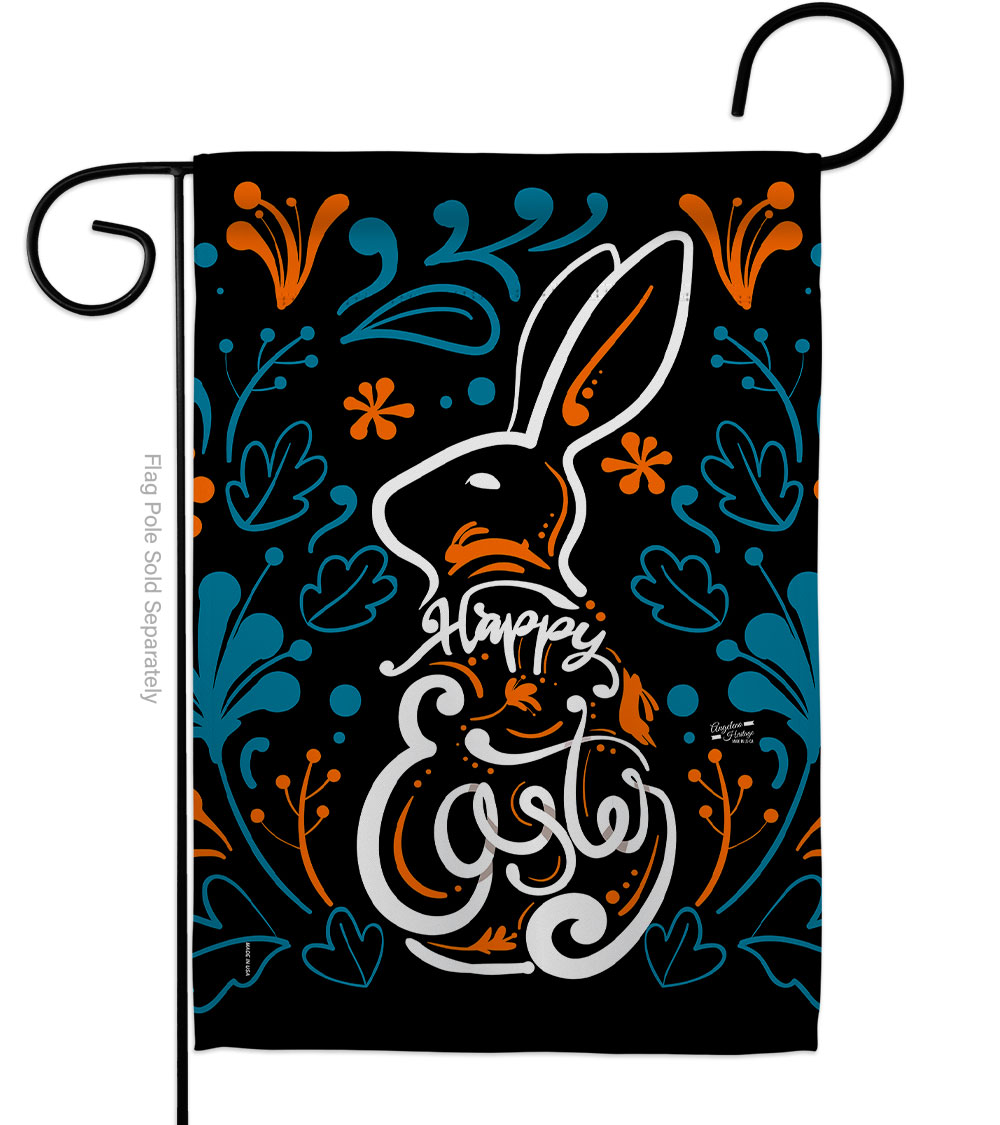G135389-BO 13 x 18.5 in. Colorful Bunny Garden Flag with Spring Easter Double-Sided Decorative Vertical House Decoration Banner Yard Gift