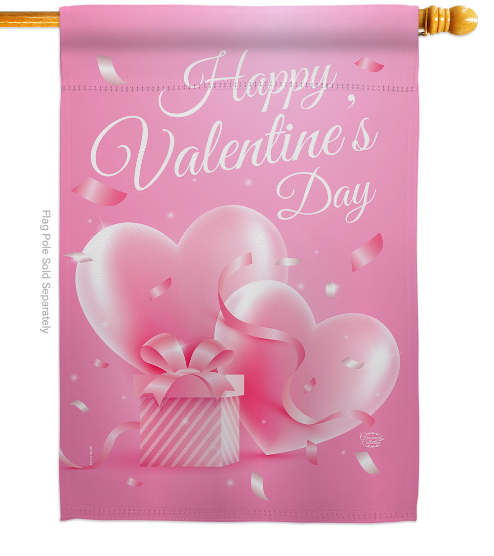 28 x 40 in. Valentines Gift House Flag with Spring Double-Sided Decorative Vertical Decoration Banner Garden Yard