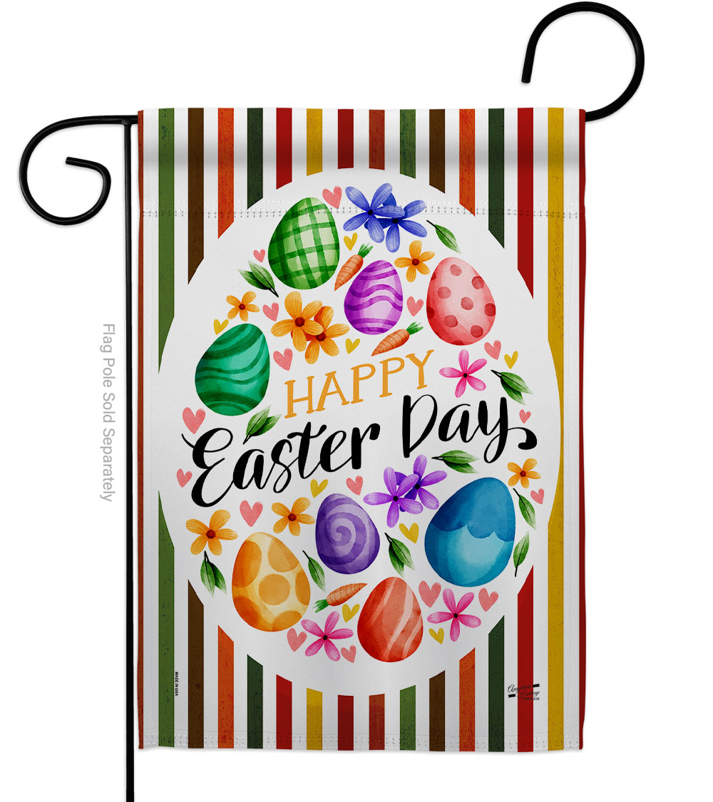 G135392-BO 13 x 18.5 in. Eggs Collage Garden Flag with Spring Easter Double-Sided Decorative Vertical House Decoration Banner Yard Gift
