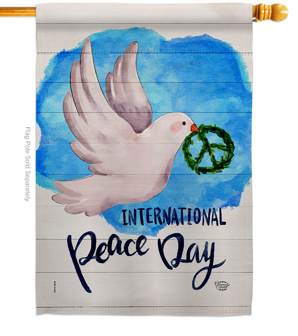 28 x 40 in. Peace Together House Flag with Expression Inspirational Double-Sided Decorative Vertical Flags Decoration Banner Garden Yard Gift