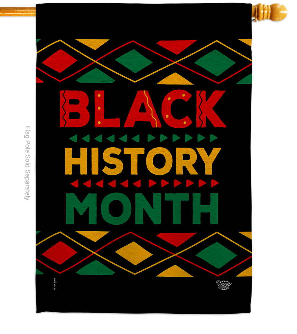 28 x 40 in. Black History Month House Flag with Support Cause Double-Sided Decorative Vertical Flags Decoration Banner Garden Yard Gift