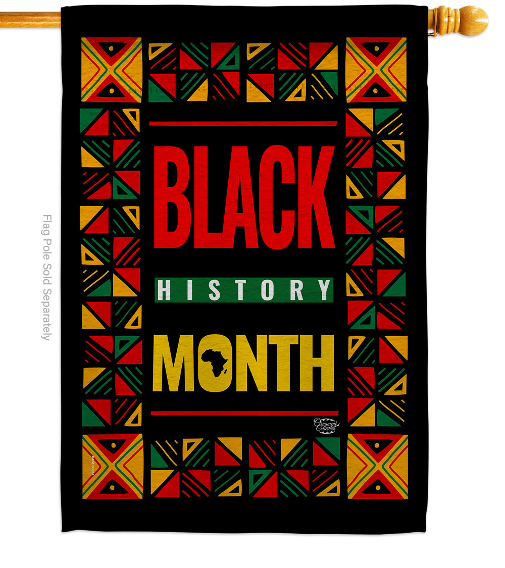 28 x 40 in. African American History Month House Flag with Support Cause Double-Sided Decorative Vertical Flags Decoration Banner Garden Yard Gift