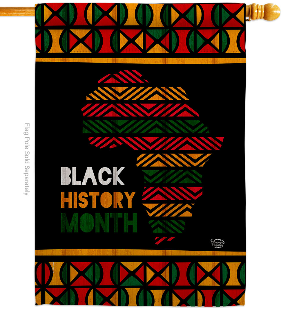 28 x 40 in. Afro-Americans History Month House Flag with Support Cause Double-Sided Decorative Vertical Flags Decoration Banner Garden Yard Gift