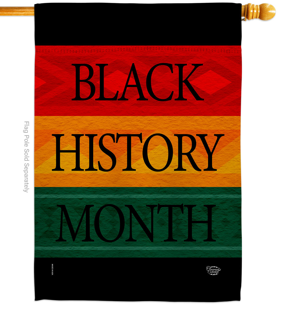 28 x 40 in. Black History Month Afro House Flag with Support Cause Double-Sided Decorative Vertical Flags Decoration Banner Garden Yard Gift