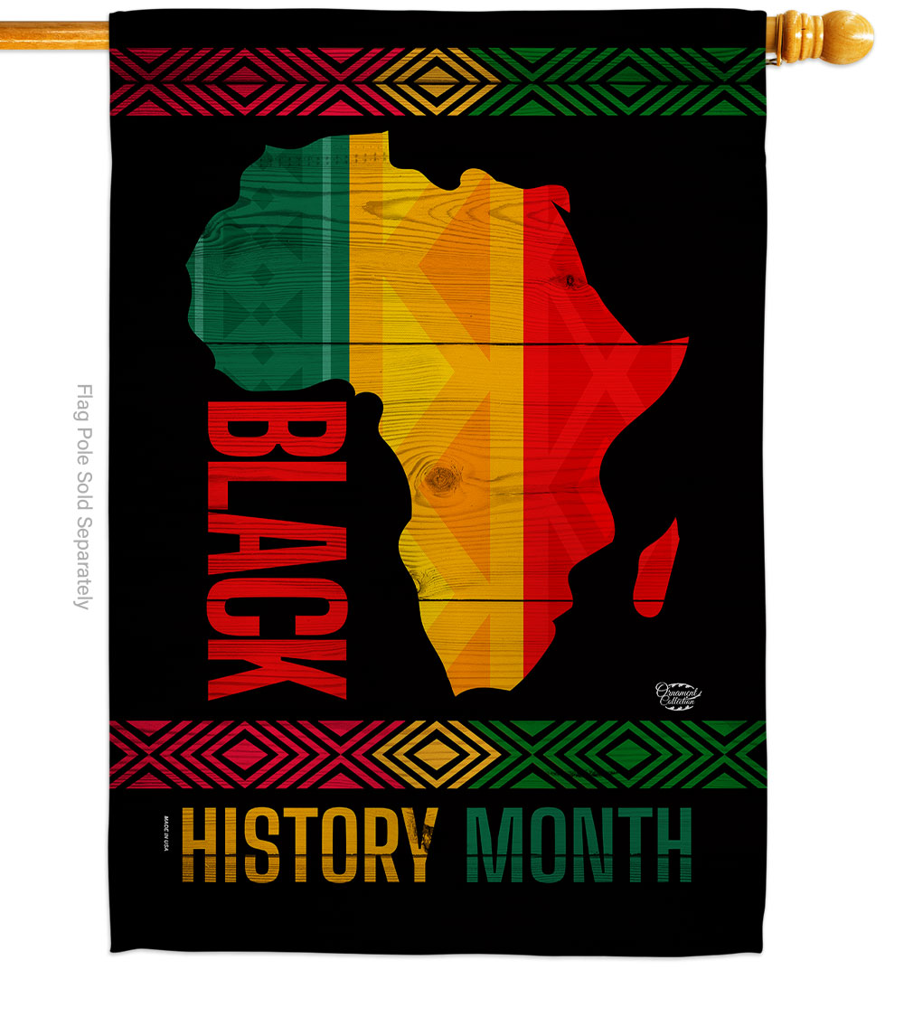 28 x 40 in. I am Black Histiry Month House Flag with Support Cause Double-Sided Decorative Vertical Flags Decoration Banner Garden Yard Gift