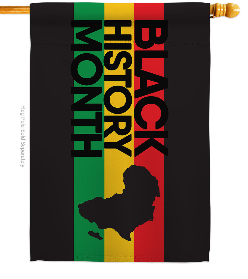 28 x 40 in. Black History House Flag with Support Cause Double-Sided Decorative Vertical Flags Decoration Banner Garden Yard Gift