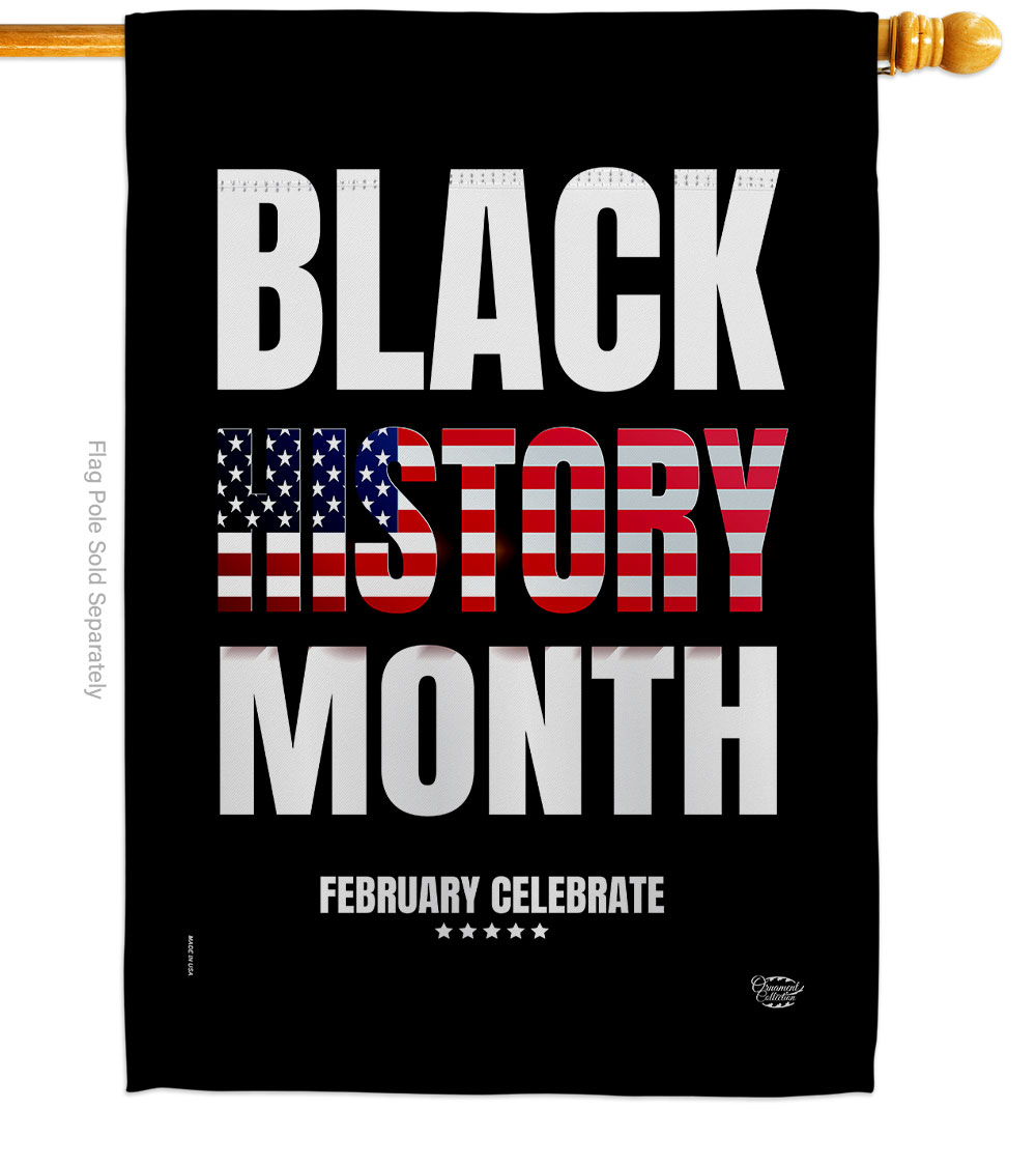 28 x 40 in. US Black History Month House Flag with Support Cause Double-Sided Decorative Vertical Flags Decoration Banner Garden Yard Gift
