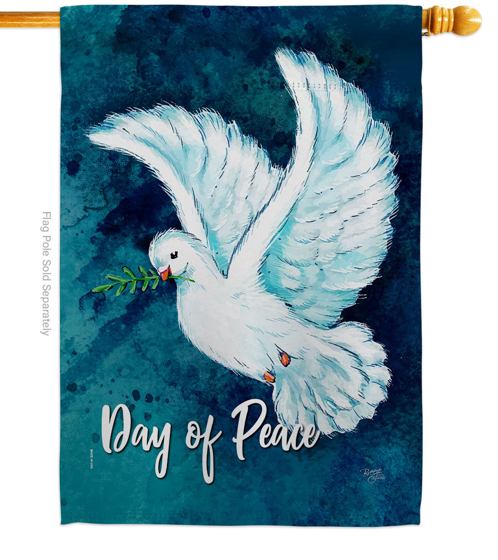 28 x 40 in. Together for Peace House Flag with Expression Inspirational Double-Sided Decorative Vertical Flags Decoration Banner Garden Yard Gift