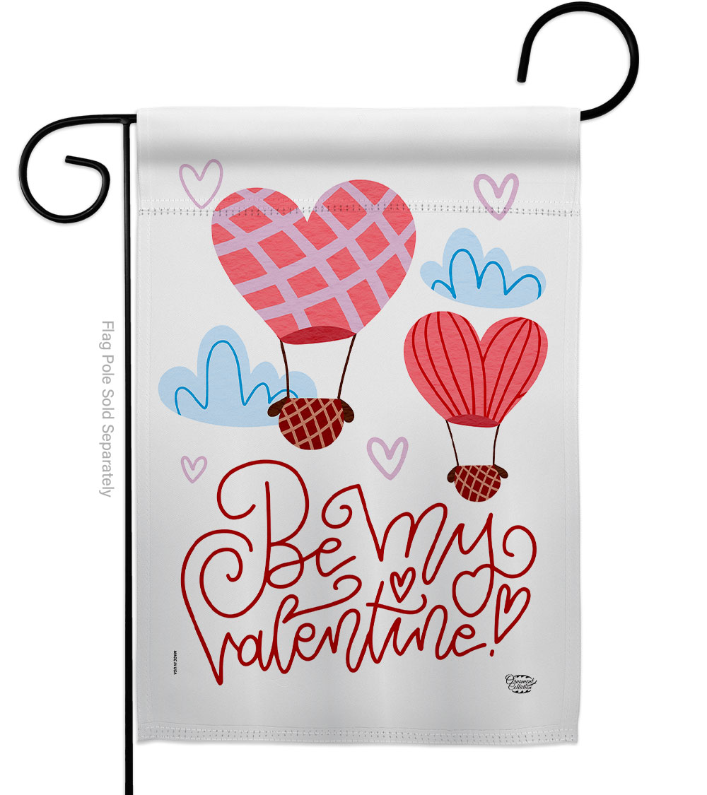 13 x 18.5 in. Be My Valentine Garden Flag with Spring Valentines Double-Sided Decorative Vertical Flags House Decoration Banner Yard Gift
