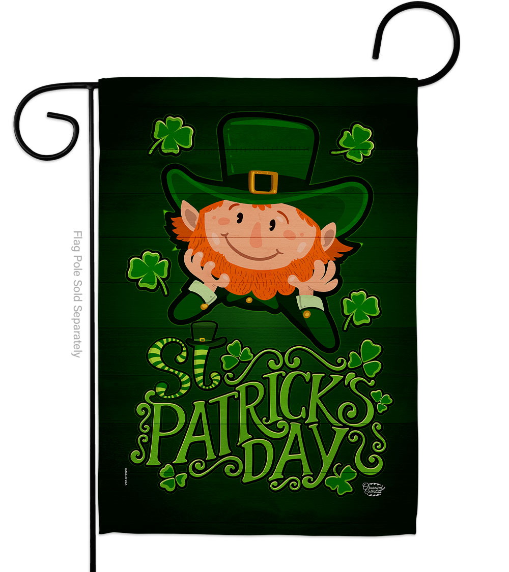 13 x 18.5 in. Lucky Leprechaun Garden Flag with Spring St. Patrick Double-Sided Decorative Vertical Flags House Decoration Banner Yard Gift