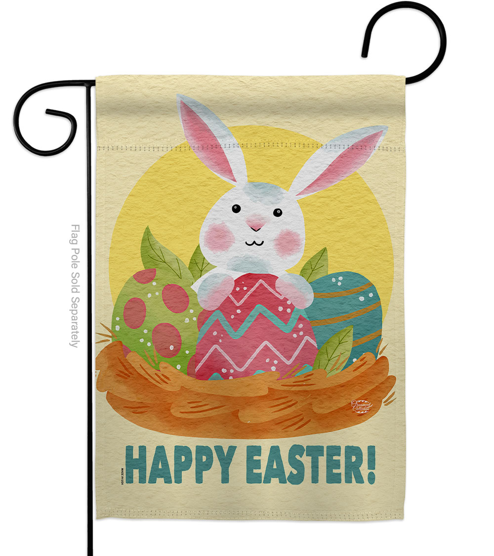 13 x 18.5 in. Easter Bunny Fun Garden Flag with Spring Double-Sided Decorative Vertical Flags House Decoration Banner Yard Gift