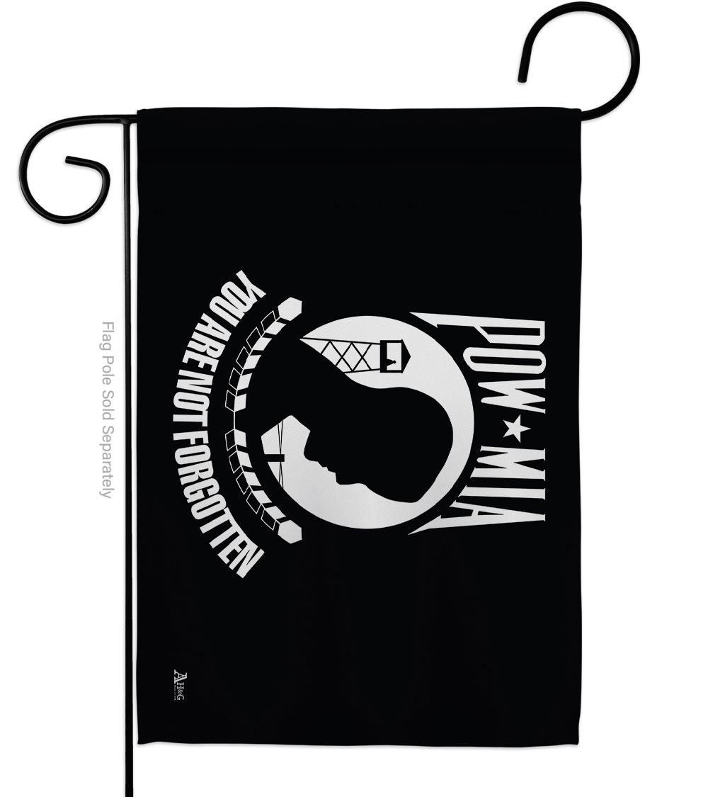 G142307-BO 13 x 18.5 in. POW & MIA Garden Flag with Armed Forces Service Double-Sided Decorative Horizontal Flags House Decoration Banner Yard Gift