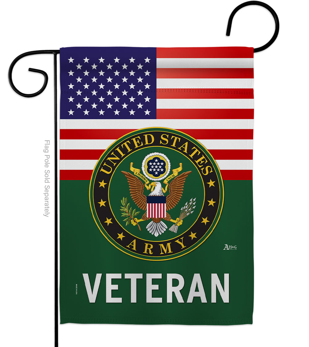 G142615-BO 13 x 18.5 in. US Army Veteran Garden Flag with Armed Forces Double-Sided Decorative Vertical Flags House Decoration Banner Yard Gift