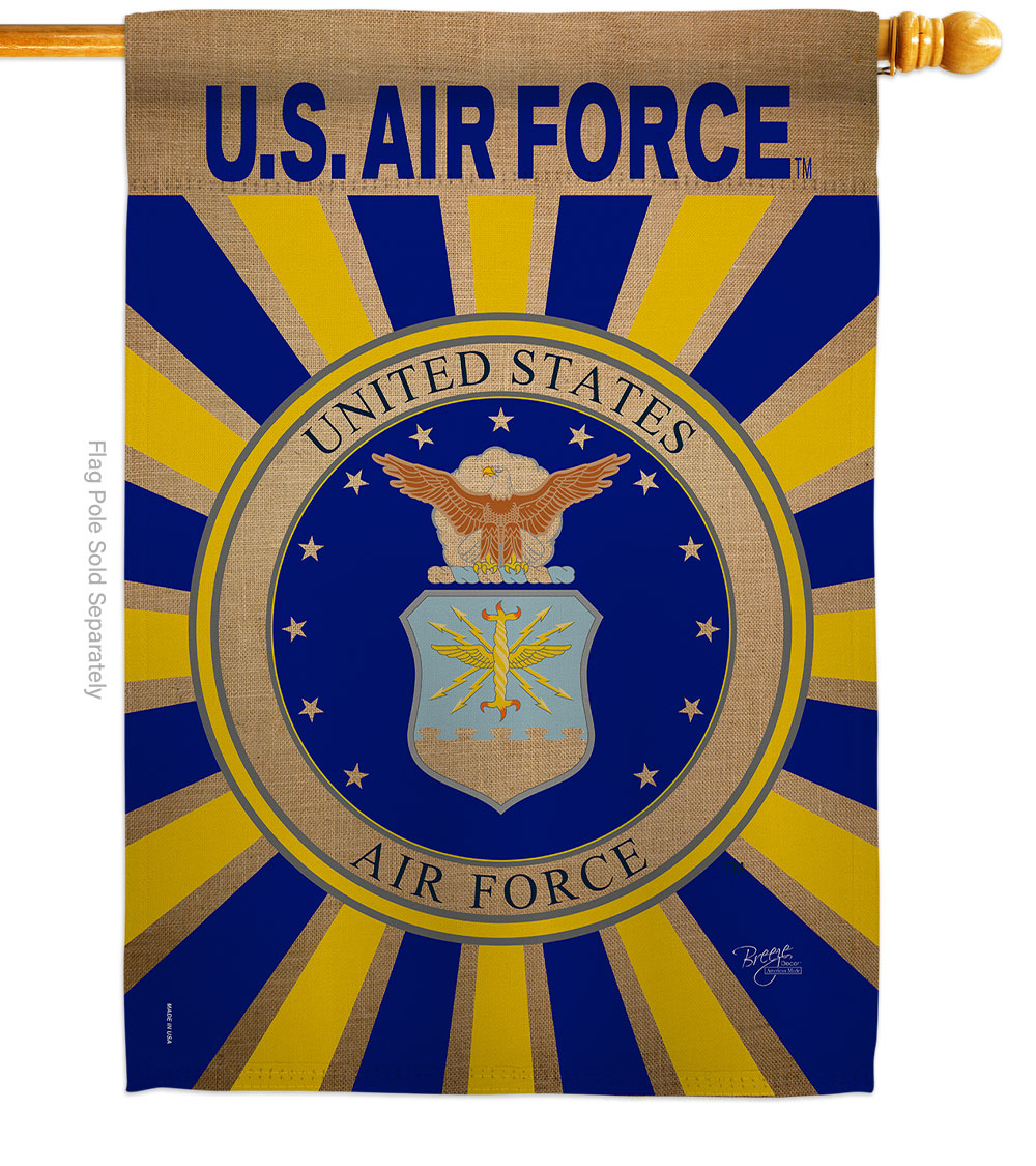 28 x 40 in. Air Force House Flag with Armed Forces Double-Sided Decorative Vertical Flags Decoration Banner Garden Yard Gift