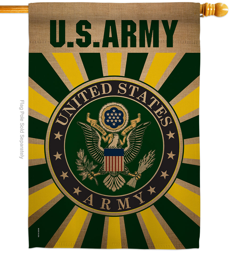 28 x 40 in. Army House Flag with Armed Forces Double-Sided Decorative Vertical Flags Decoration Banner Garden Yard Gift