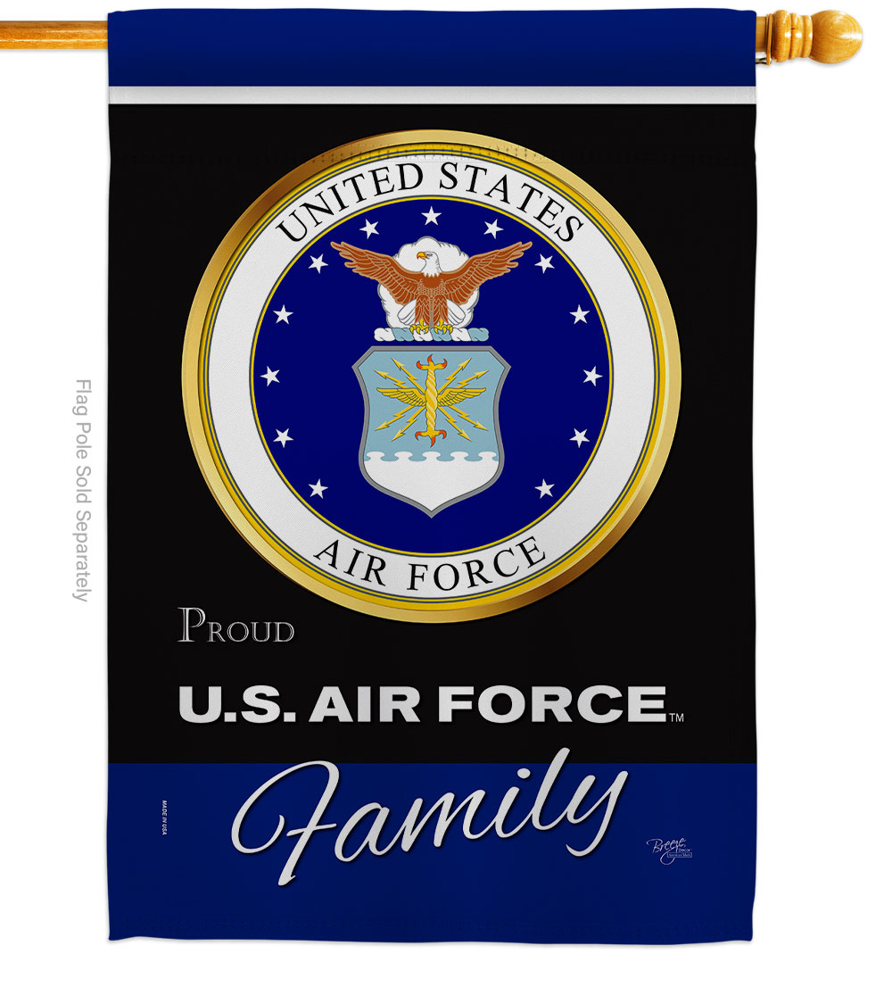 28 x 40 in. Air Force Proudly Family House Flag with Armed Forces Double-Sided Decorative Vertical Flags Decoration Banner Garden Yard Gift -  GardenControl, GA4214862