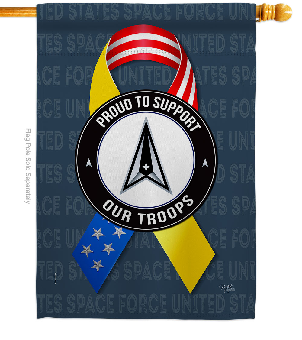 28 x 40 in. Support Space Force Troops House Flag with Armed Forces Double-Sided Decorative Vertical Flags Decoration Banner Garden Yard Gift