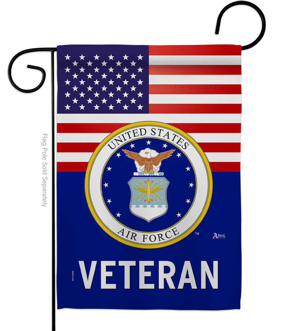 13 x 18.5 in. US Air Force Veteran Garden Flag with Armed Forces Double-Sided Decorative Vertical Flags House Decoration Banner Yard Gift