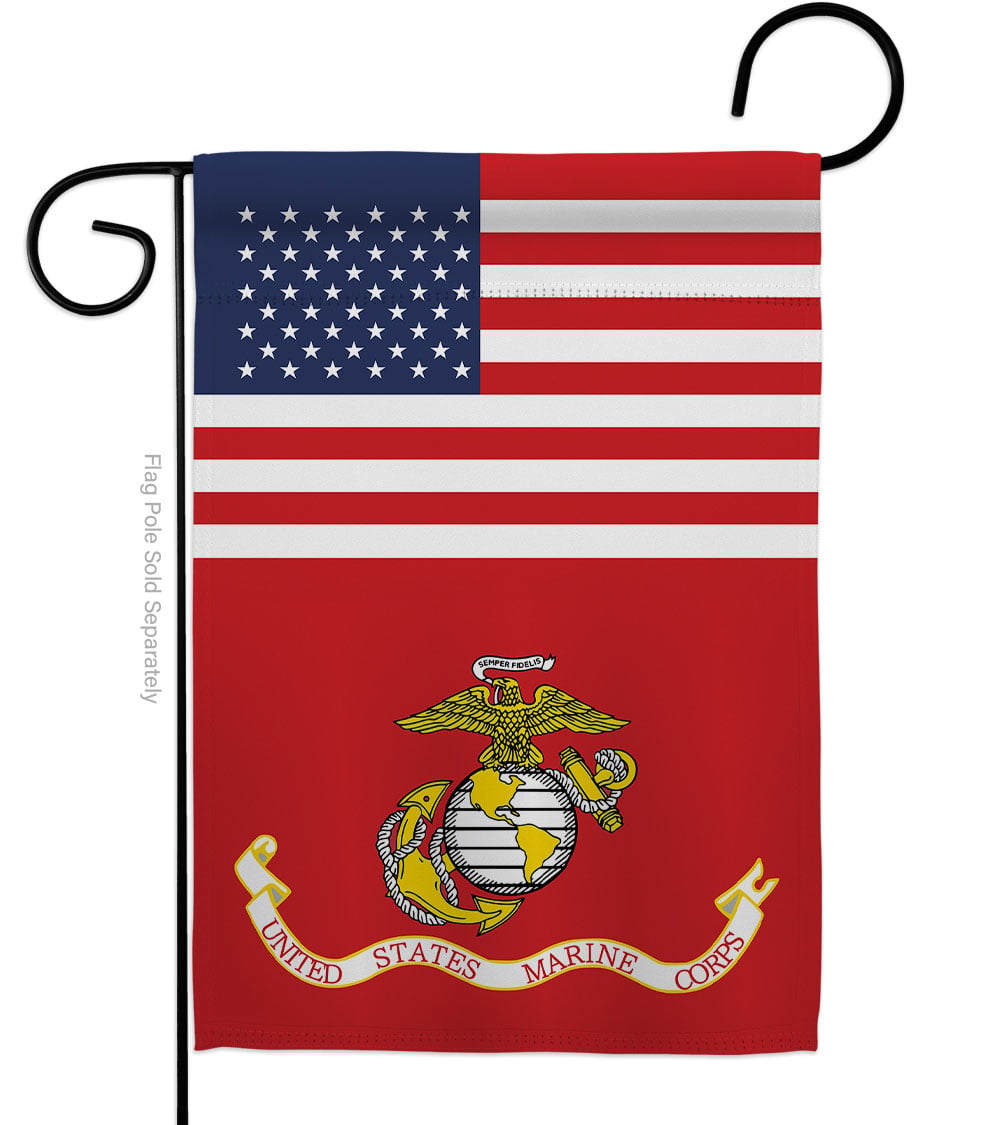 G142730-BO 13 x 18.5 in. US Marine Corps Garden Flag with Armed Forces Double-Sided Decorative Vertical Flags House Decoration Banner Yard Gift