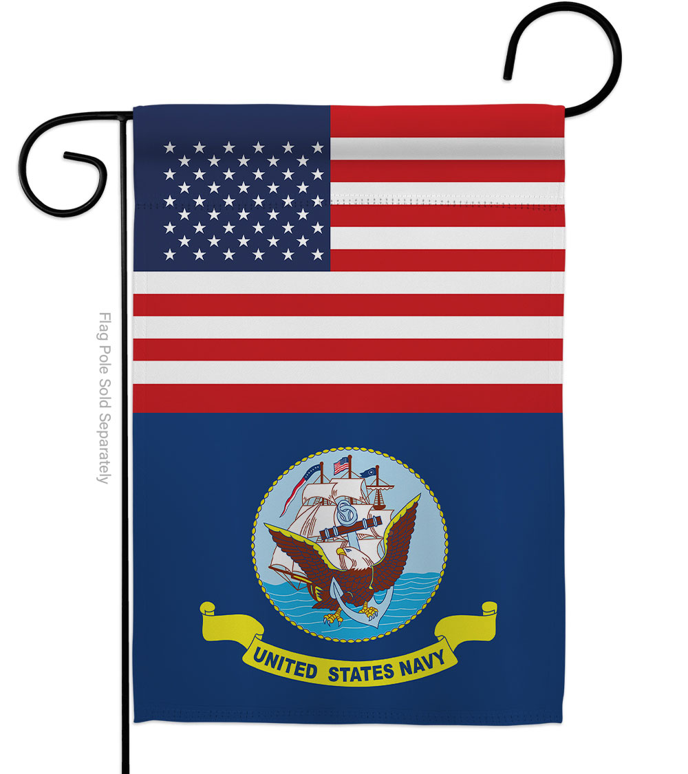 G142731-BO 13 x 18.5 in. US Navy Garden Flag with Armed Forces Double-Sided Decorative Vertical Flags House Decoration Banner Yard Gift