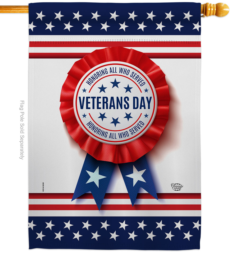 28 x 40 in. Veterans Day House Flag with Armed Forces Double-Sided Decorative Vertical Flags Decoration Banner Garden Yard Gift