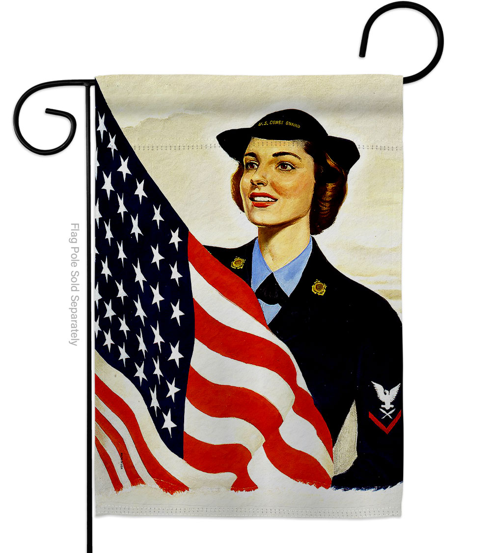 13 x 18.5 in. Coast Guard SPARS Garden Flag with Armed Forces Navy Double-Sided Decorative Vertical Flags House Decoration Banner Yard Gift
