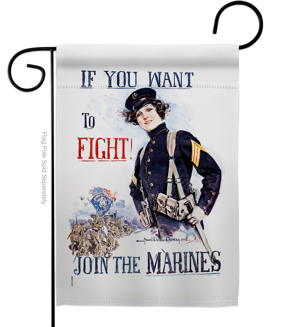 13 x 18.5 in. Join the Marines Garden Flag with Armed Forces Marine Corps Double-Sided Decorative Vertical Flags House Decoration Banner Yard Gift