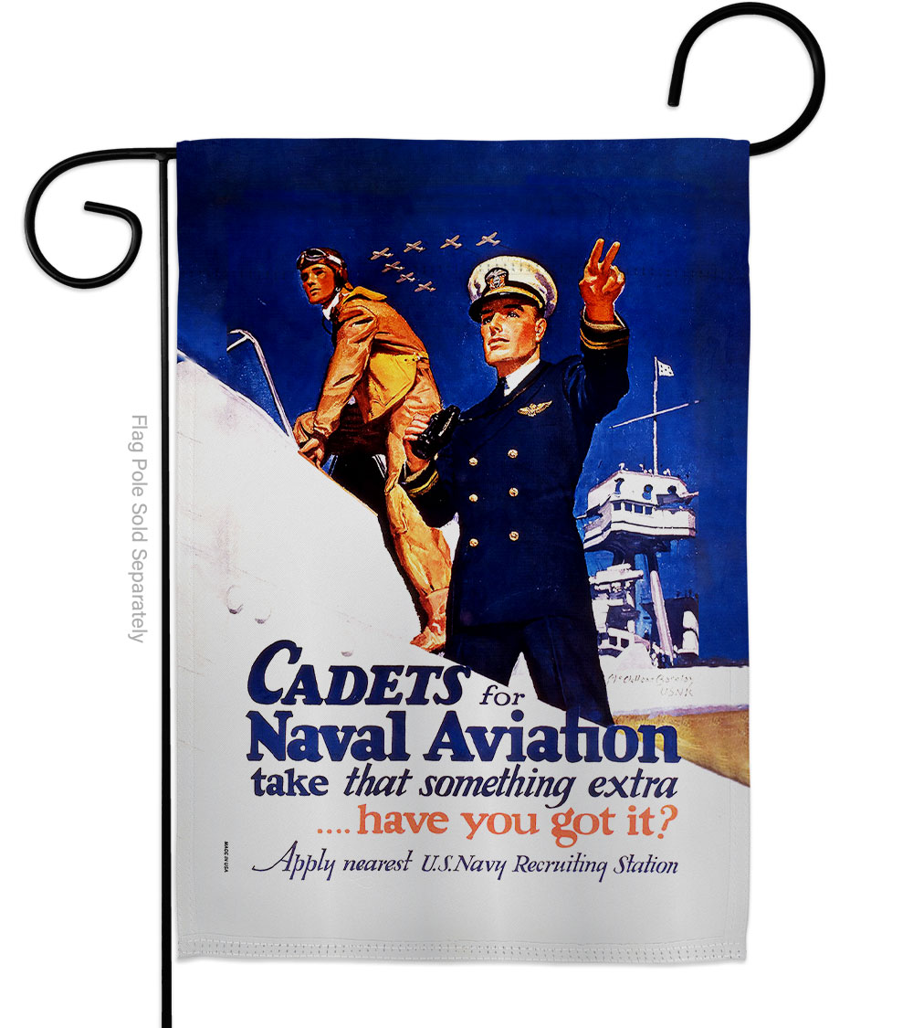 13 x 18.5 in. Cadets for Naval Aviation Garden Flag with Armed Forces Navy Double-Sided Decorative Vertical Flags House Decoration Banner Yard Gift