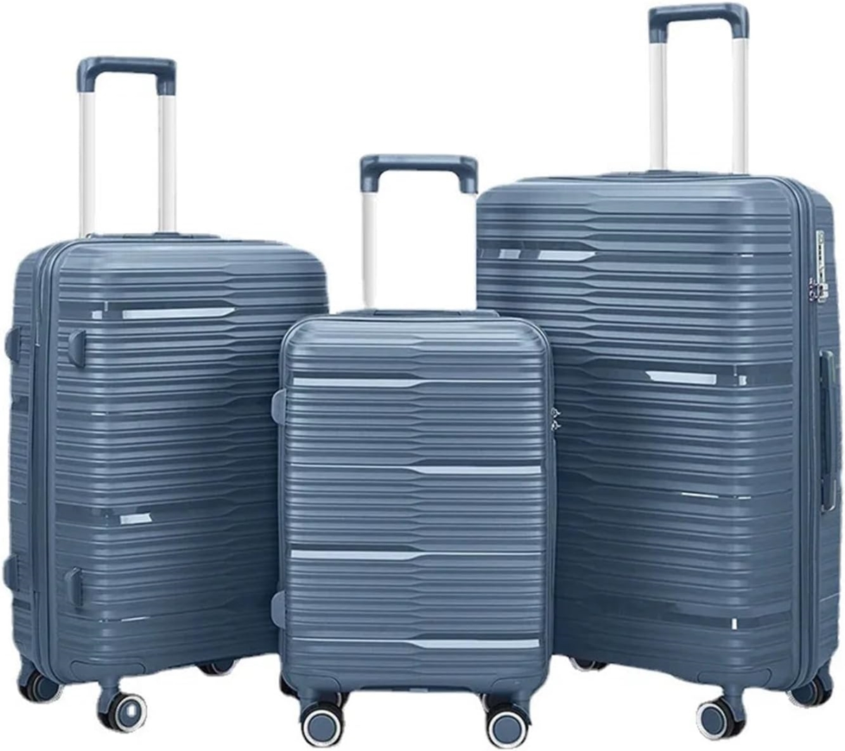 Picture of TRAVLR TWPP-212CBL Elite 3-Piece (20&apos;24&apos;28&apos;) Expandable Lightweight Luggage Set with TSA Lock&#44; Aluminum Trolley & Mute Wheels -Coral Blue