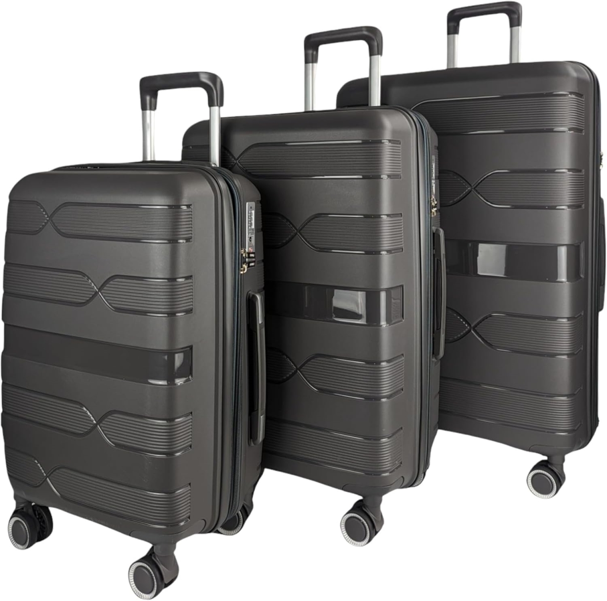 Picture of TRAVLR TWPP-215BK Elite 3-Piece (20&apos;24&apos;28&apos;) Expandable Lightweight Luggage Set with TSA Lock&#44; Aluminum Trolley & Mute Wheels -Black