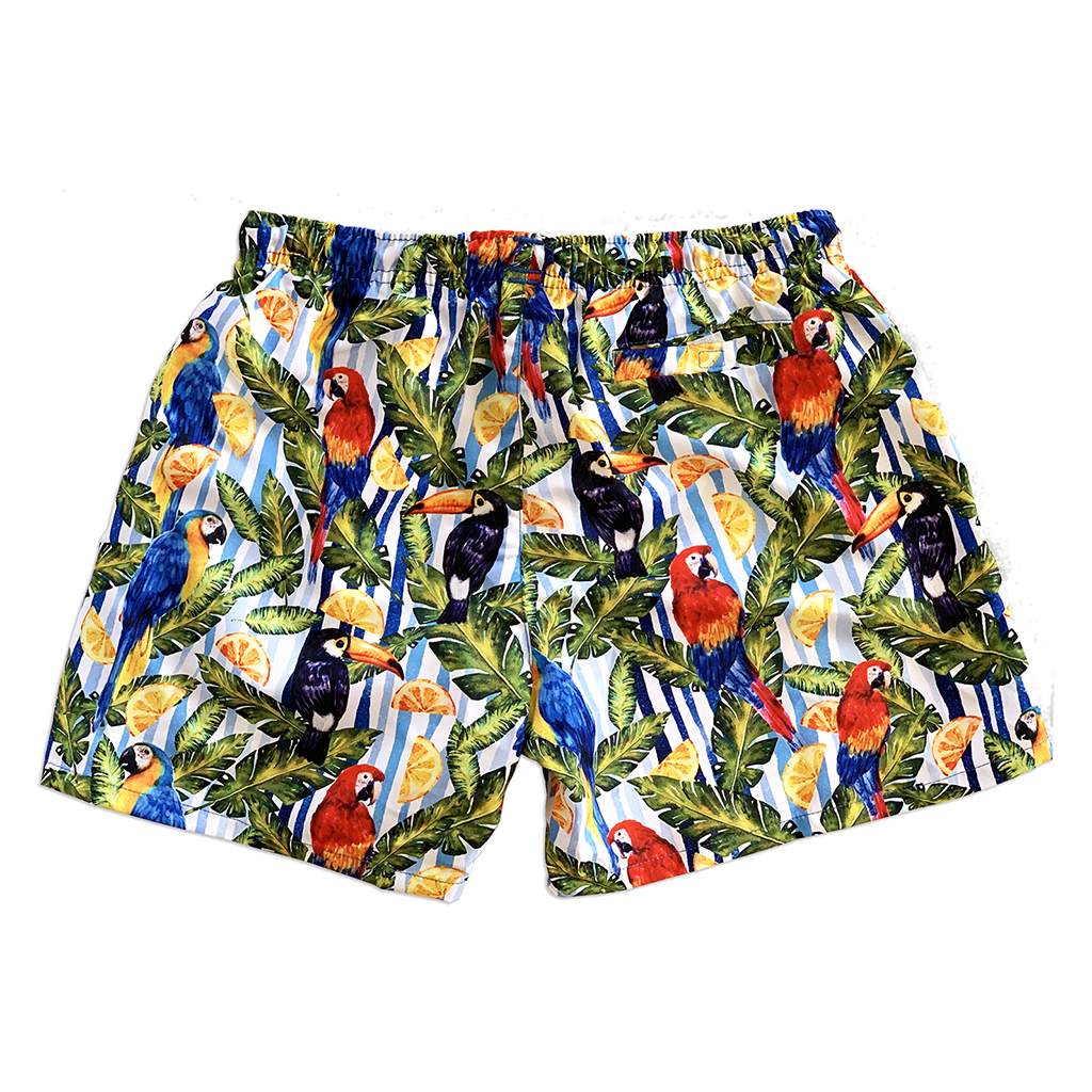 Picture of La Palma Eco Beachwear 21801030306 Classic Tropical Swim Shorts - Small