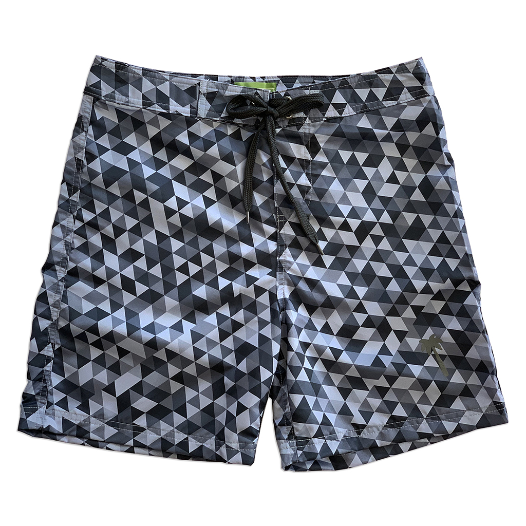 Picture of La Palma Eco Beachwear 21802032110 Surf Geometric Swim Shorts&#44; Grey - Size 32