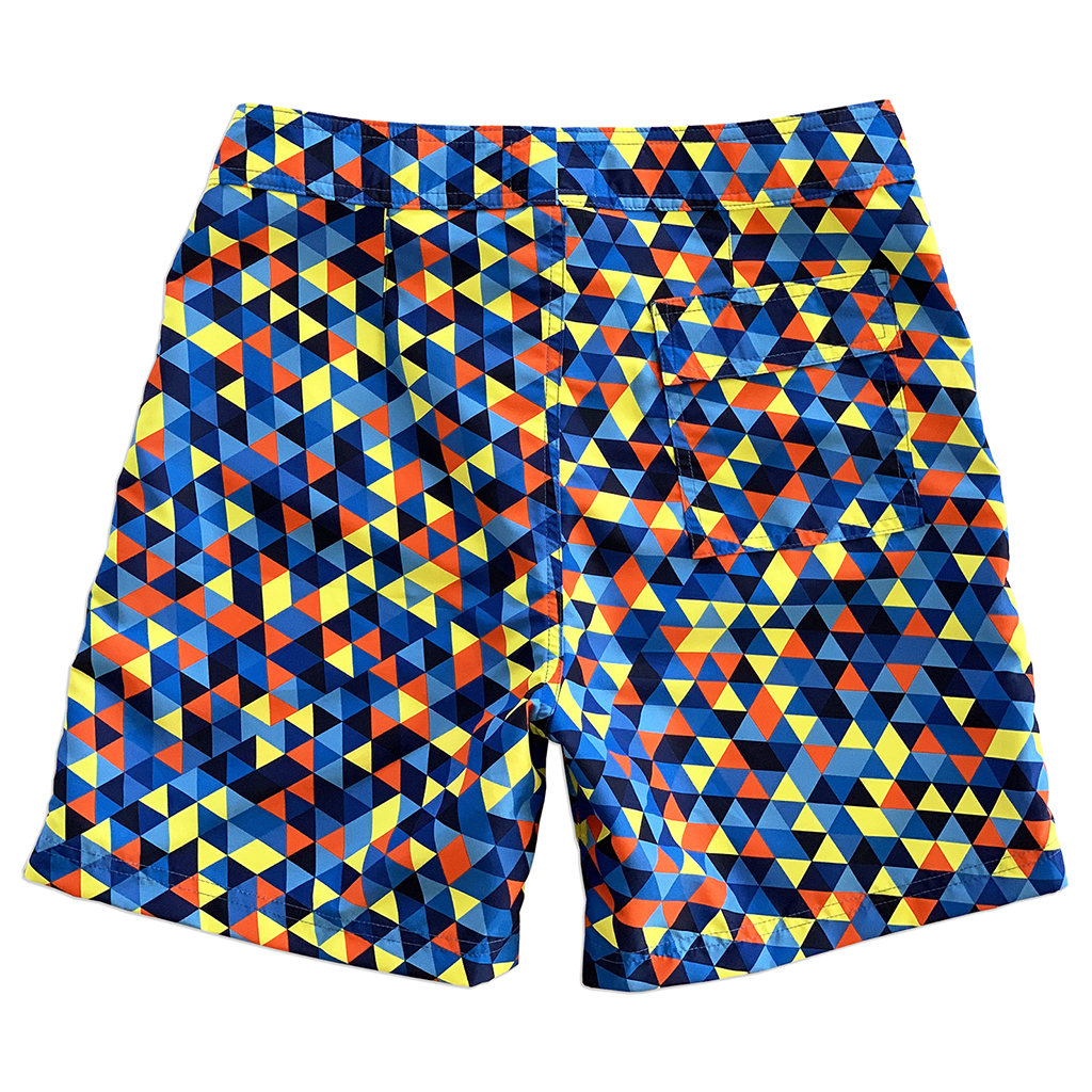 Picture of La Palma Eco Beachwear 21802032107 Surf Geometric Swim Shorts&#44; Blue - Size 32