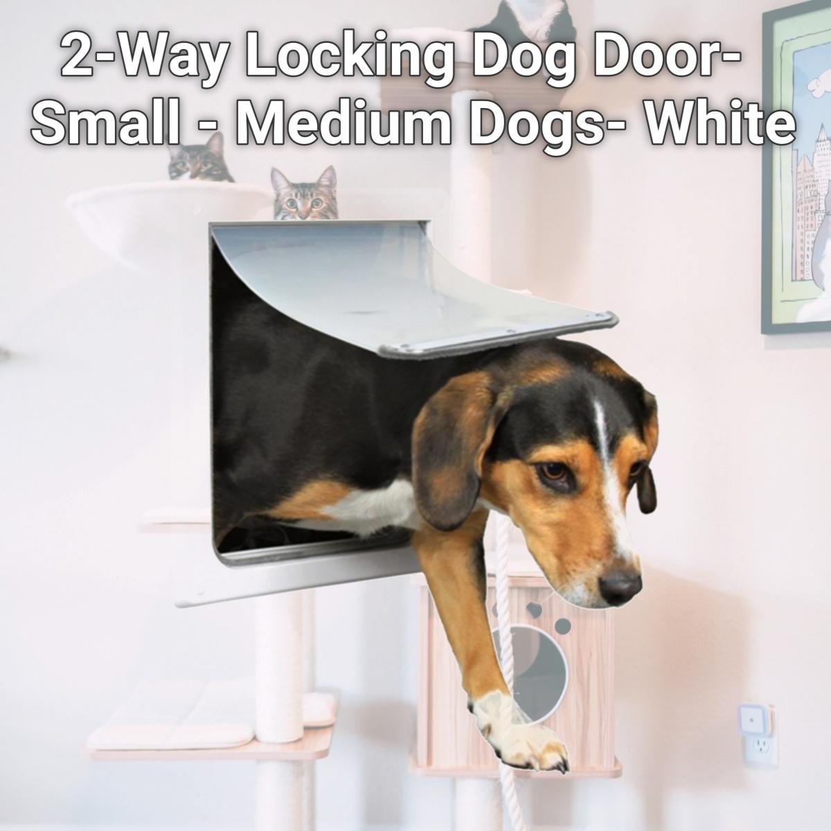 Picture of TRIXIE Pet Products 3878 2-Way Locking Dog Door- Small - Medium Dogs- White