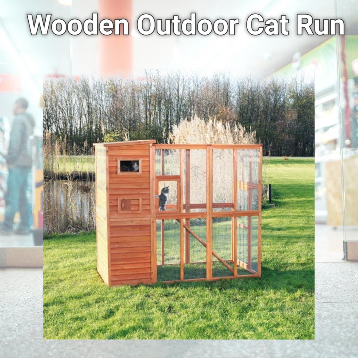 Picture of TRIXIE Pet Products 44096 Wooden Outdoor Cat Run