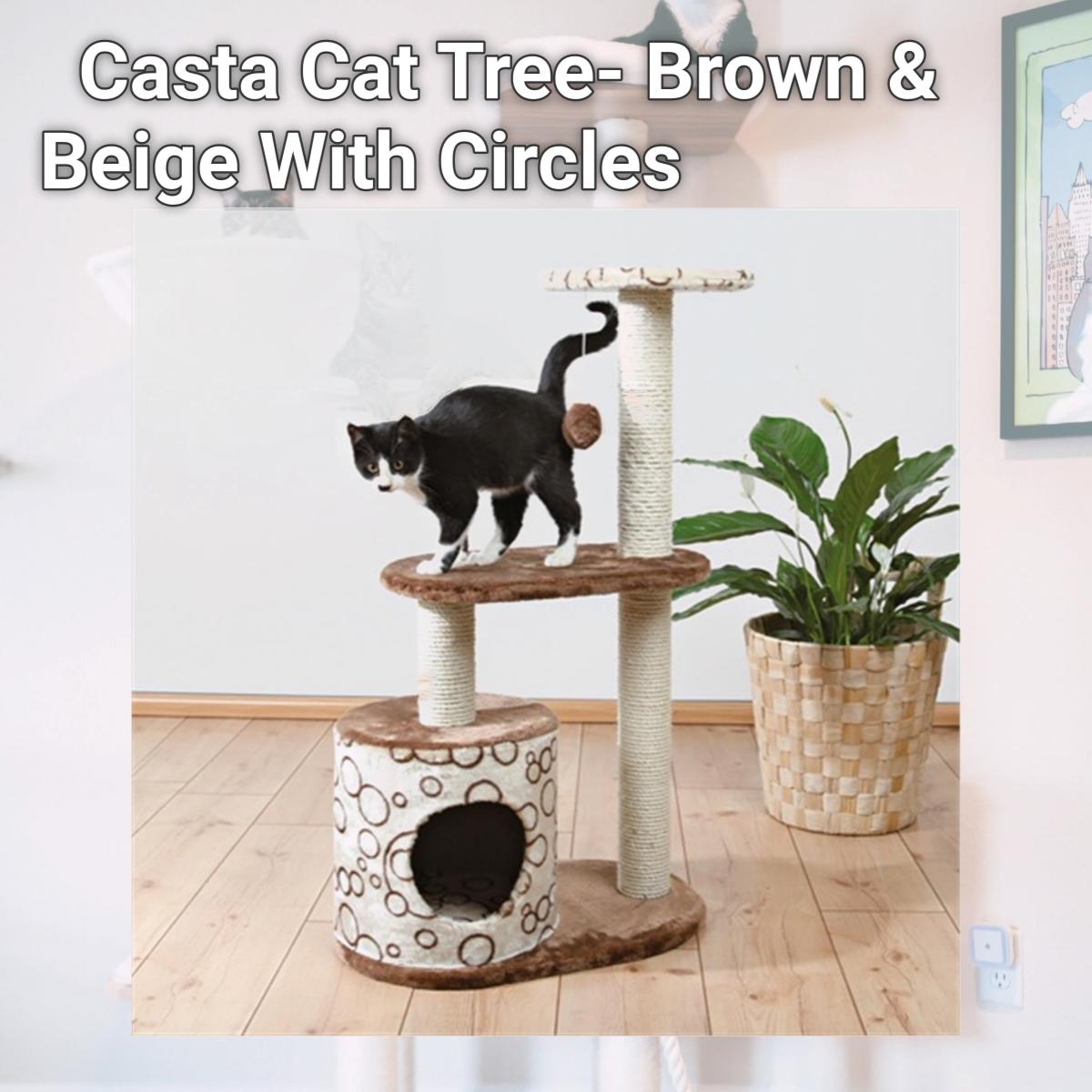 Picture of TRIXIE Pet Products 44590 Casta Cat Tree- Brown & Beige With Circles