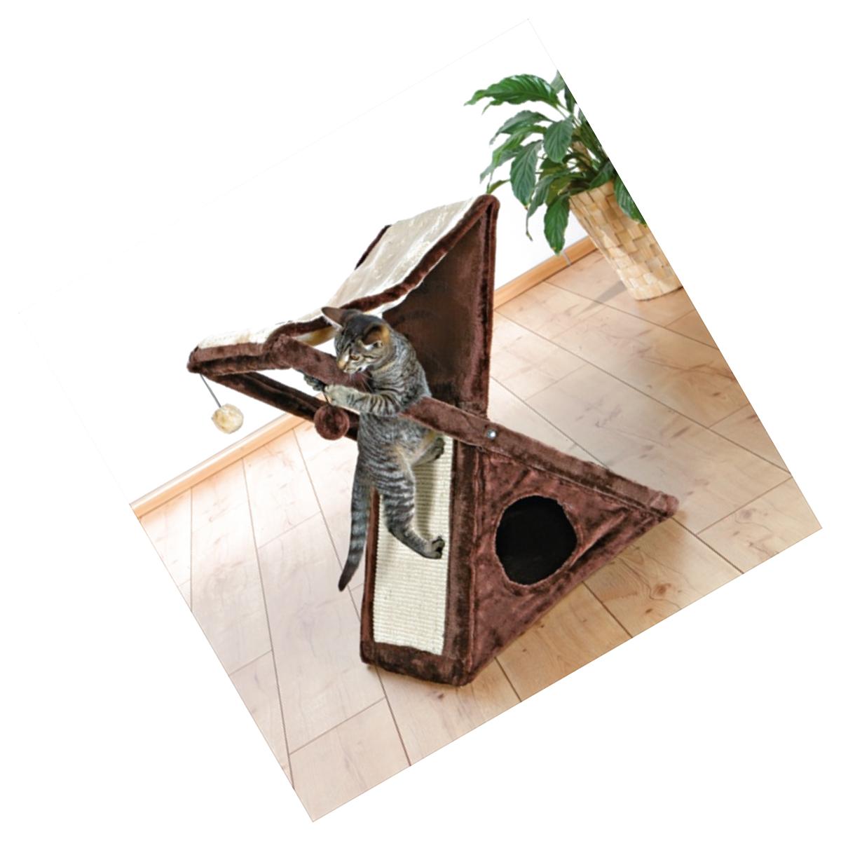 Picture of TRIXIE Pet Products 44770 Miguel Fold-and-Store Cat Tower- Beige - Brown