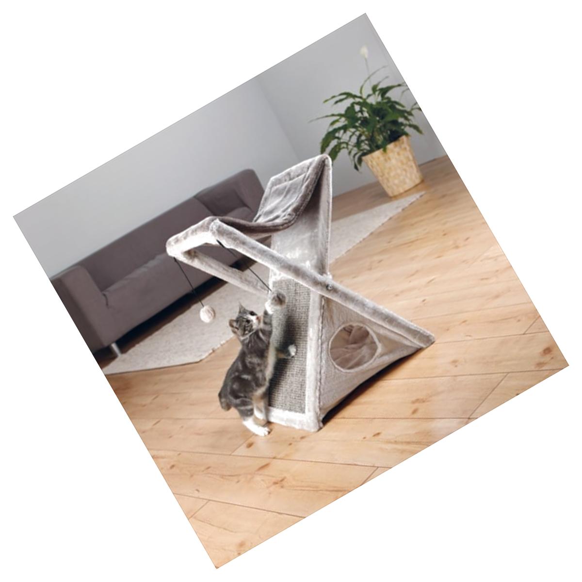 Picture of TRIXIE Pet Products 44771 Miguel Fold and Store Cat Tower- Light Gray & Gray