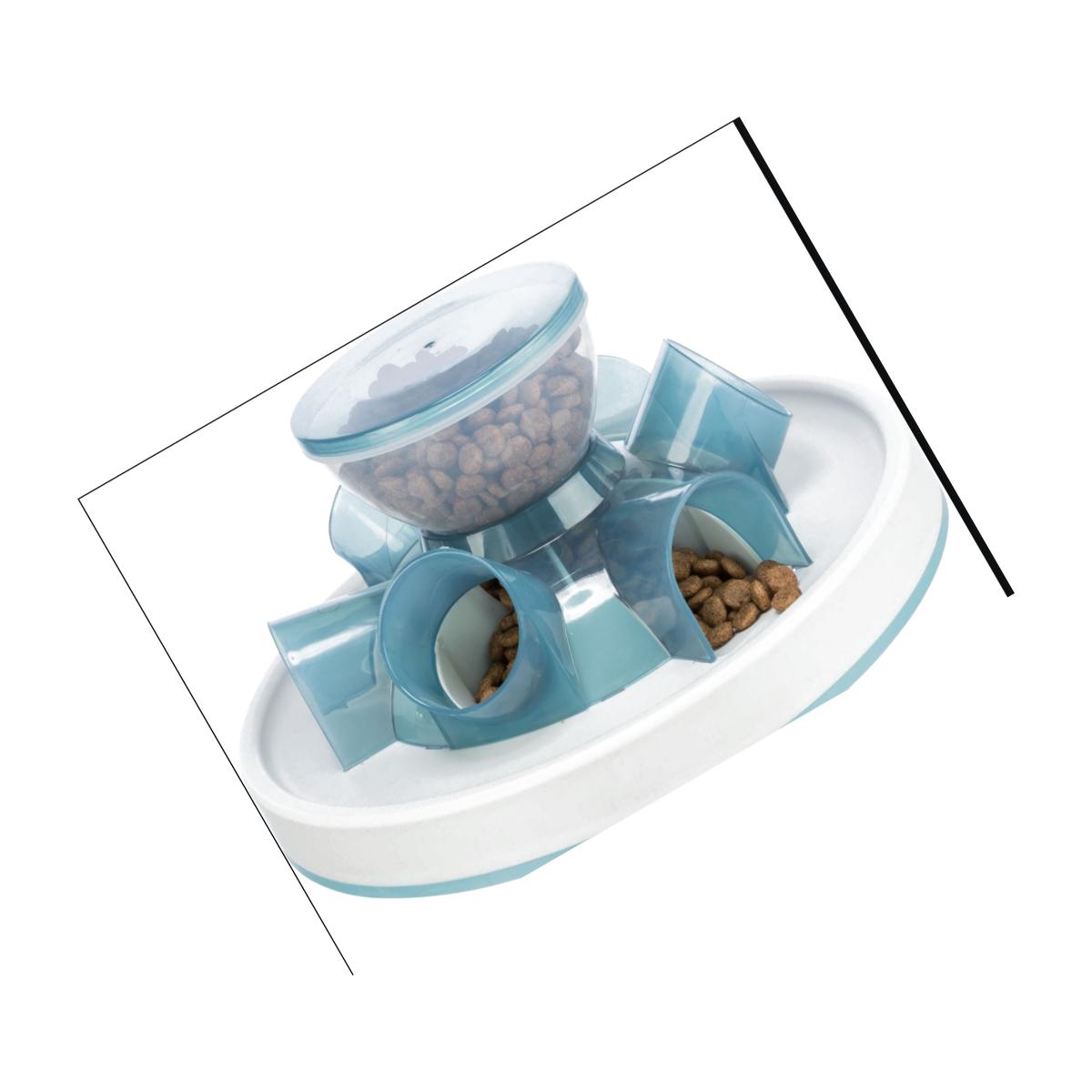 Picture of TRIXIE Pet Products 46002 Tunnel Feeder for Cats - Blue & White