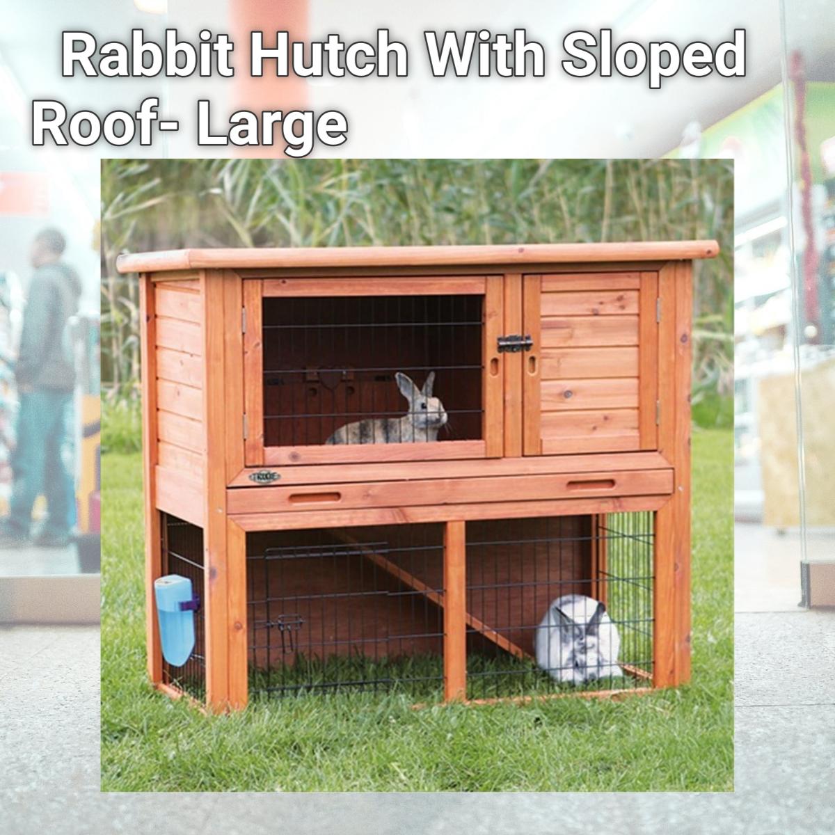 Picture of TRIXIE Pet Products 62302 Rabbit Hutch With Sloped Roof- Large