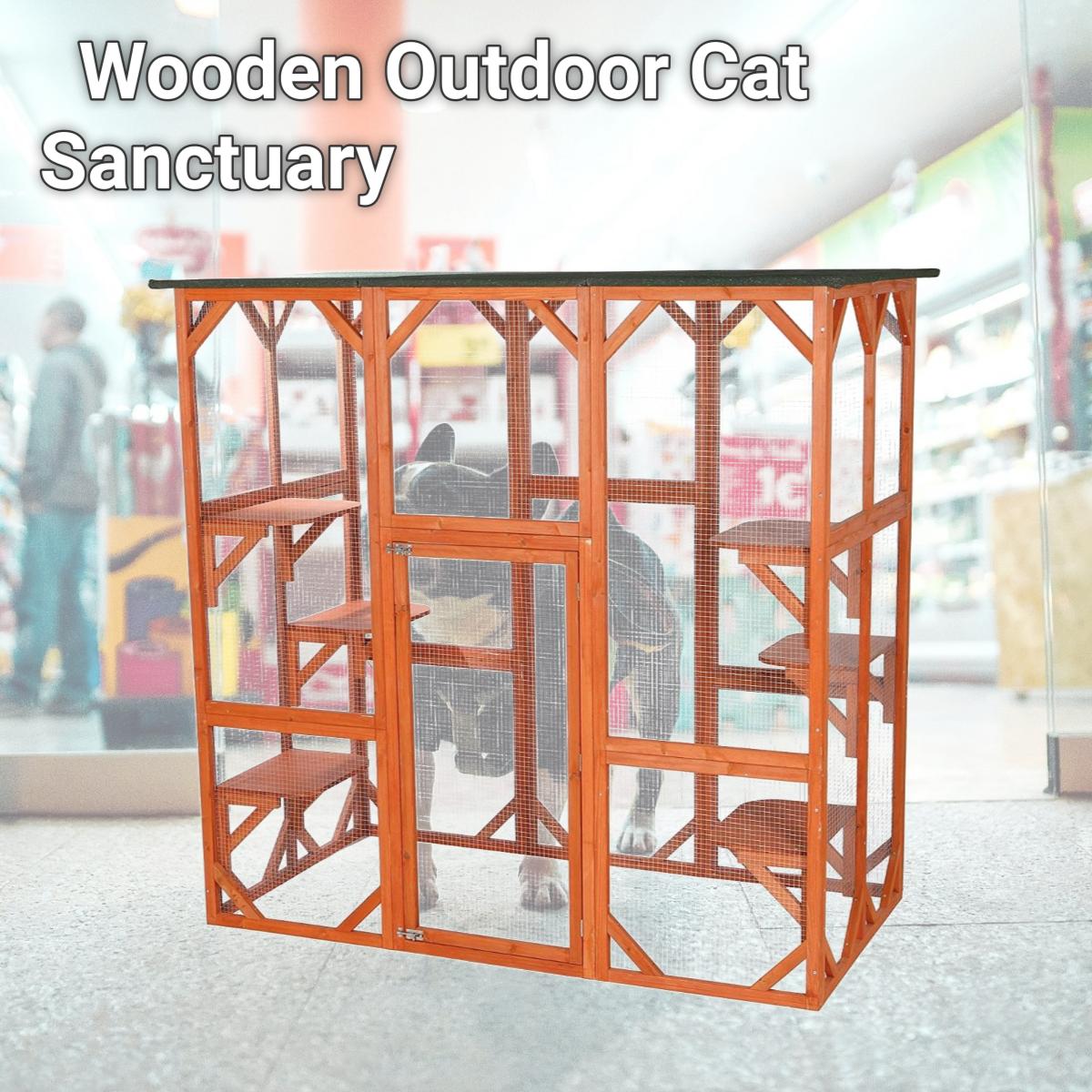 Picture of Trixie Pet Products 44110 Wooden Outdoor Cat Sanctuary