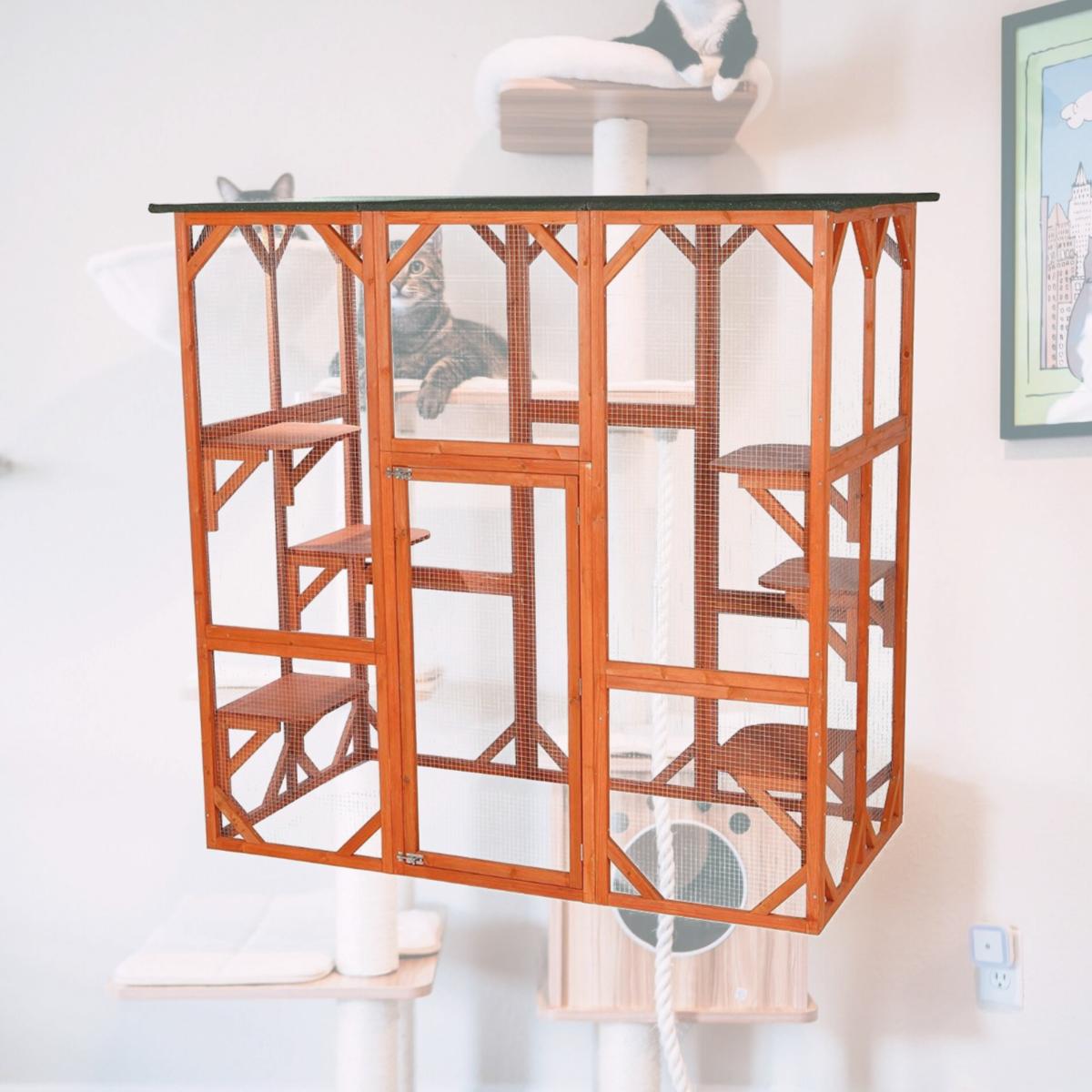 Picture of Trixie Pet Products 44110 Wooden Outdoor Cat Sanctuary