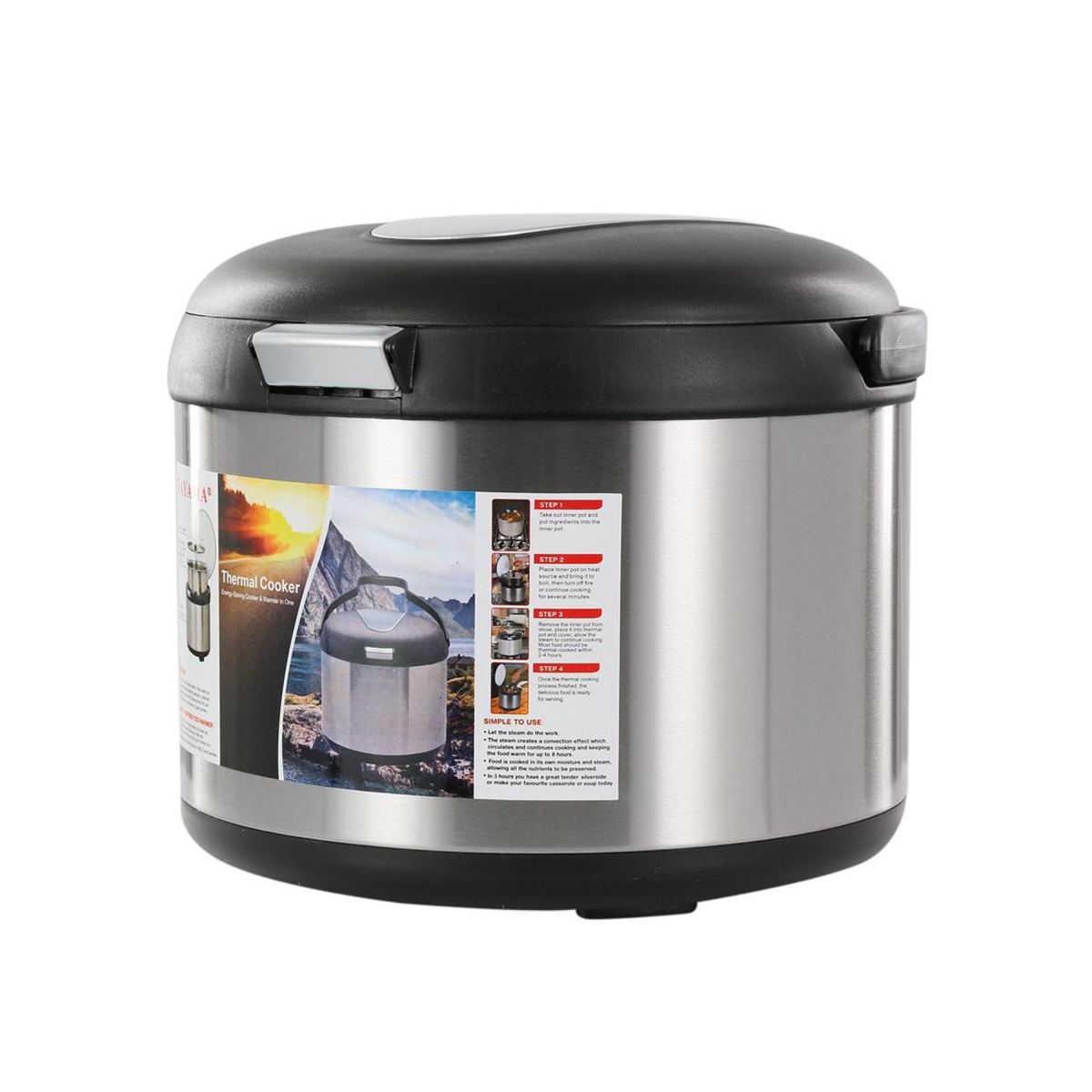 Picture of Tayama TXM-50CFR 5 qt. Energy-Saving Thermal Cooker, Stainless Steel